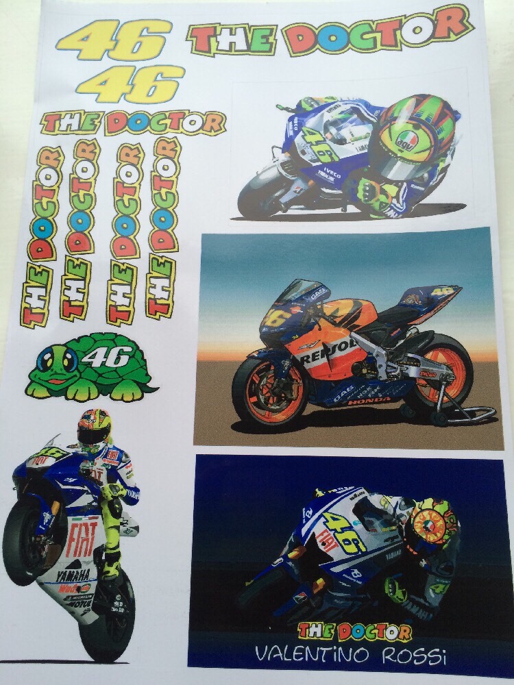 Stickers Valentino Rossi Moto GP - Modèle 1 Borne D'arcade - Fabrication France