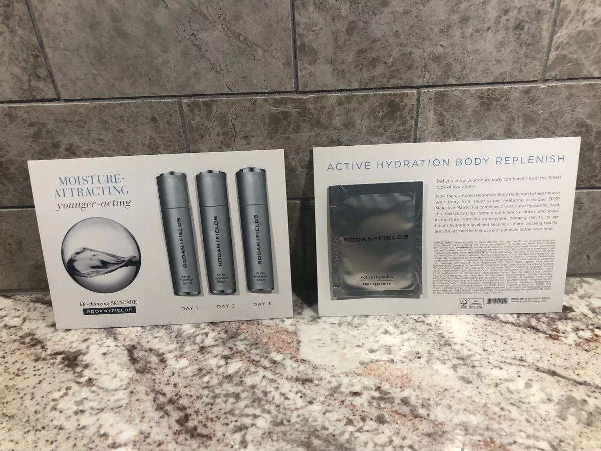 Rodan+Fields Active Hydration Serum & Body ReplenishTravel Size Samples