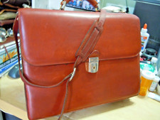 Auth BOSCA Italy Vintage old Leather Briefcas...