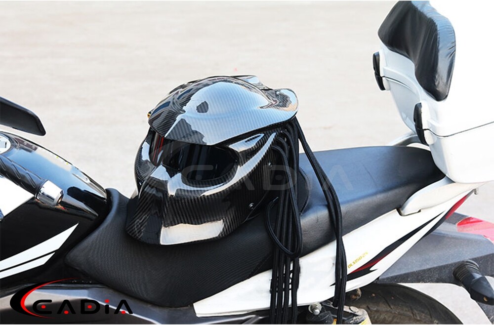 Custom Predator Motorcycle Helmet Carbon Fiber Full Face Iron Warrior Man  Helmet