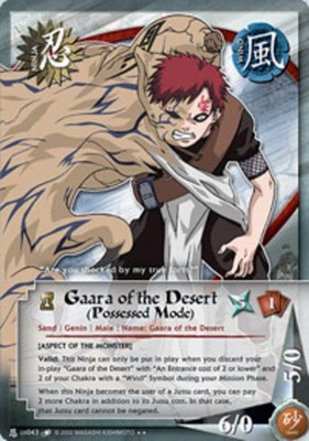 Gaara of the Desert (Possessed Mode) - N-US043 - Rare - 1st Edition Quest for Po