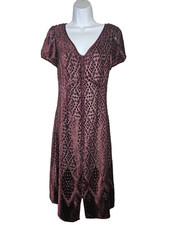 Territory Ahead Dress 8 Burnout Velvet Silk Blend Midi Boho Cottagecore Vintage