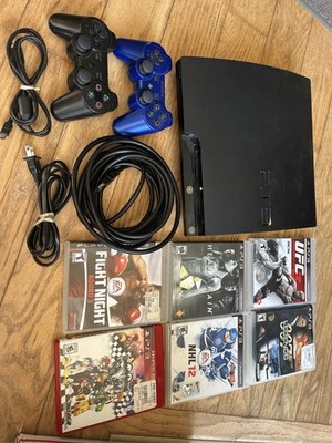 Sony PlayStation 3 PS3 Slim Console Controller Cords Tested Kingdom Hearts 007 S
