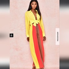 House Of CB Margot Yellow Colour Block Wide L...