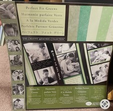 Creative Memories Perfect Fit Paper Greens Vintage 2005 12 Five Patterns 10 Pg