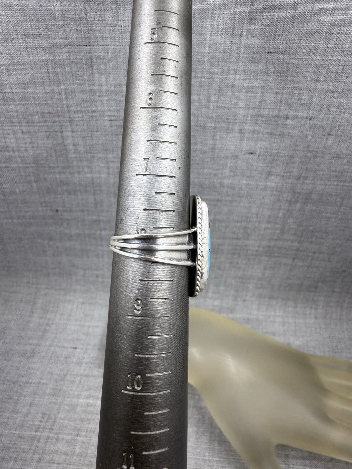 Running Bear Rectangle Turquoise Sterling Silver … - image 8