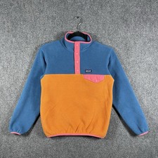 Patagonia Synchilla Snap-T Pullover Sweater Blue Orange Kids Size Medium 10