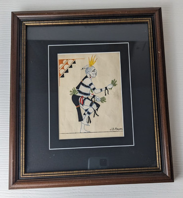 J.D. Roybal Native American Dancer Silk Screen Print HandMade Jose Roybal framed