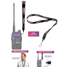 Stylish Black and White Detachable Lanyard for Baofeng Radios   Waterproof