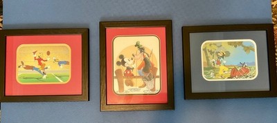 3-VINTAGE Disney Sports series Framed 13x16 Litho Art- Complete Set P EMMERICH