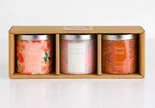 KIRKLANDS HOME Peach, Paloma, & Sugar 3-pc. Jar Candle Box Set (3 x 6oz) NIB!!