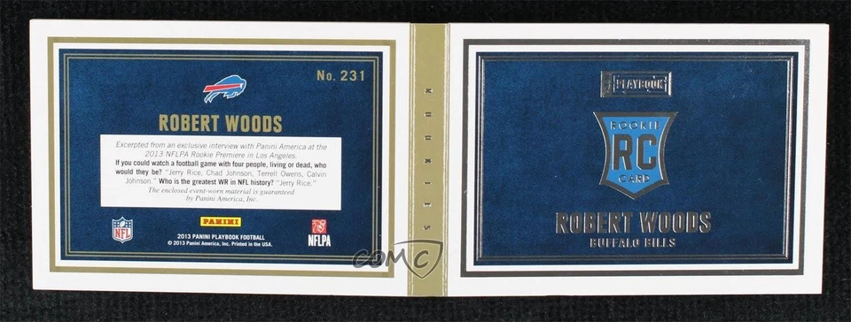 2013 Panini Playbook Rookie Booklets Silver /199 Robert Woods #231 RC - Image 2 of 2