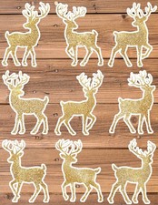 Golden Style Reindeer Die Cut Vinyl Stickers Scrapbooking Laptop Waterbottle