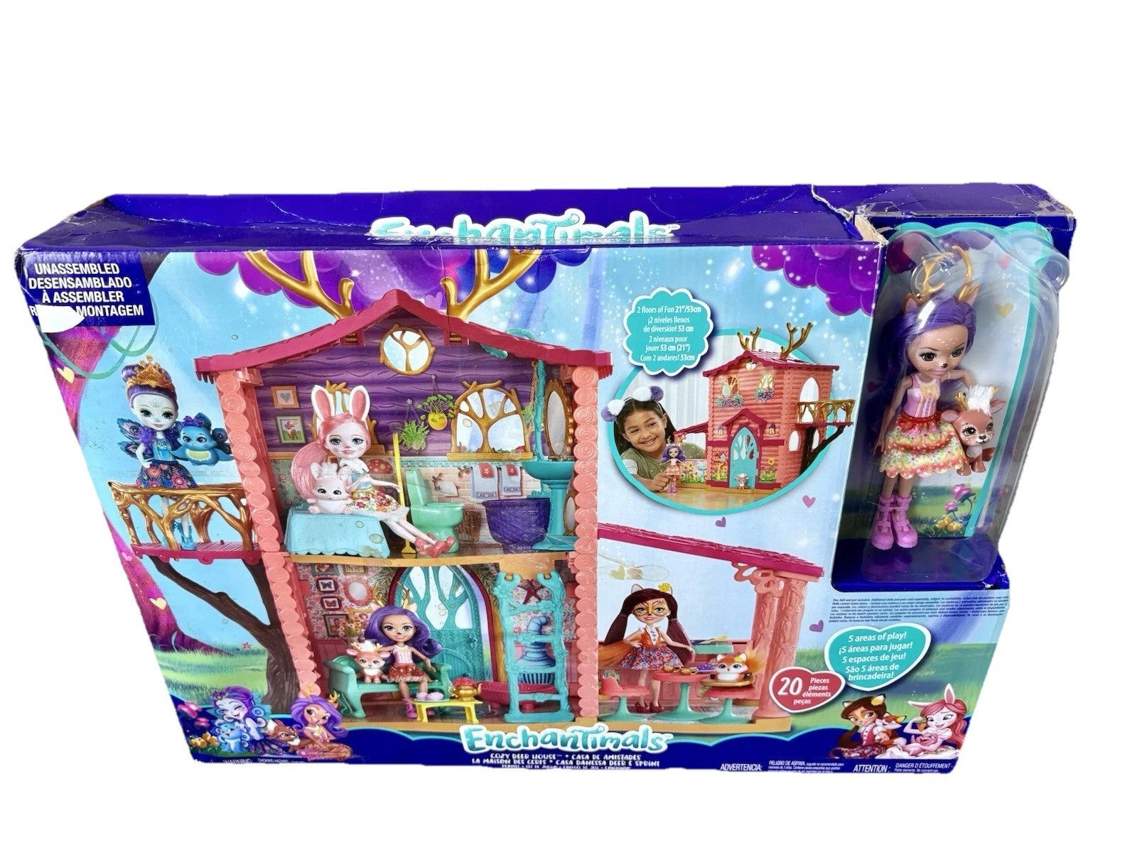 2017 Mattel Enchantimals Cozy Deer House Playset Doll Animal