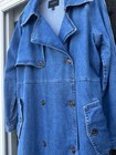 Banana Republic Women’s Denim Indigo Duster Trench Coat Size L Belted /Pockets — photo 9