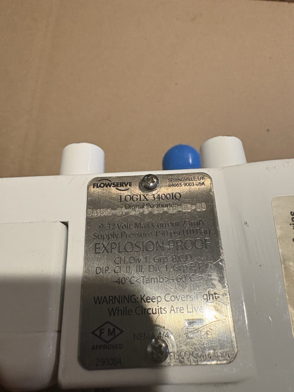 LOGIX Flowserve 3400IQ Digital Positioner Fieldbus 3420MD-01-D6-E-04-40-06-00