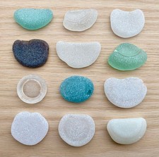 sea glass from japan Surf-Tumbled Beach Glass  bottle bottom