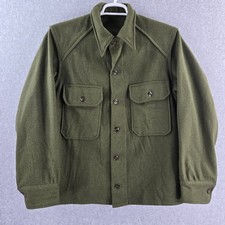 Vintage 1950s Korean War U.S Army Medium Shirt OG 108 Olive Green Wool Field