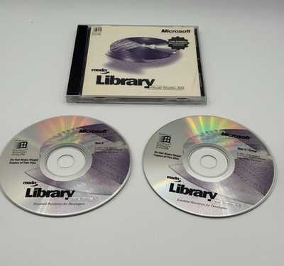 Microsoft Visual Studio Library Essential Resource Developers 6.0 MSDN 2CD Set