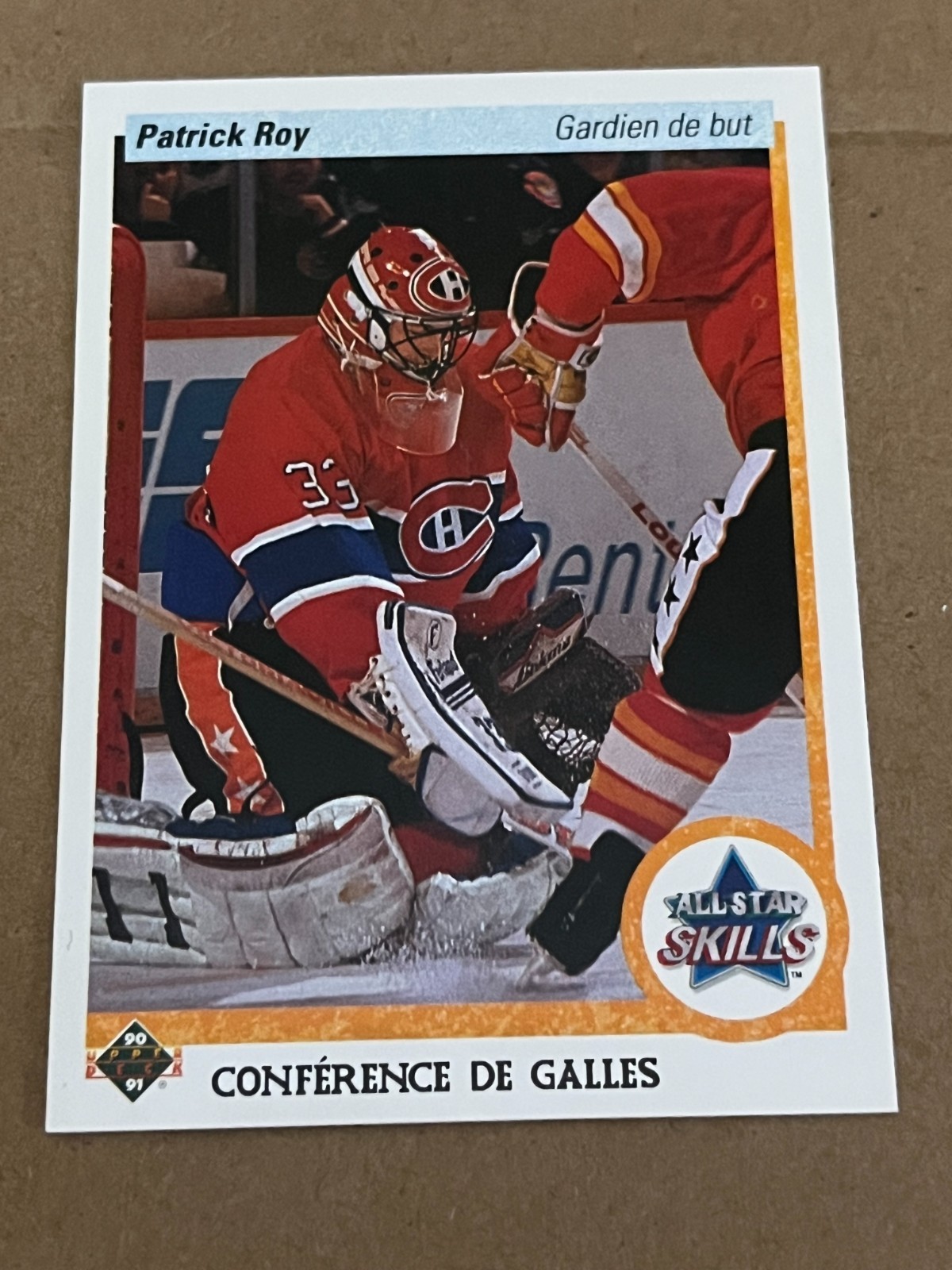 1990-91 UPPER DECK - FRENCH -PATRICK ROY CANADIENS #496