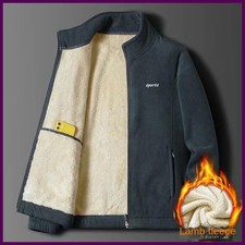 Autumn Winter Men Jackets Thickened Polar Fleece Neck Protection Mid Length