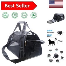 Lightweight Portable Pet Carrier for Cats  Dogs - Medium-Black, Foldable Design