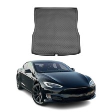 Kofferraummatte Kofferraumwanne für Tesla Model S 2013-2026 Gummi TPE Schwarz