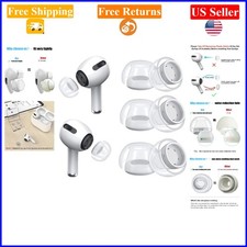 Clear Silicone Ear Tips for AirPods Pro 1st 2nd Gen, 3 Pairs with Storage