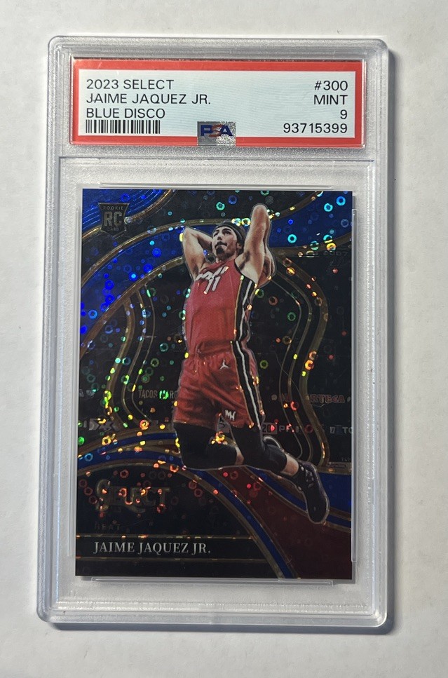 2023-24 Select Jaime Jaquez Jr. Rookie Blue Disco Prizm RC /25 PSA 9 #300