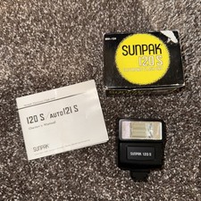 Sunpak 120S Camera Flash with Box And Manual.