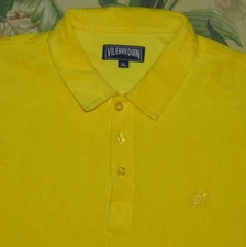 VILEBREQUIN Yellow Short Sleeve Terry Cloth Polo Shirt XL