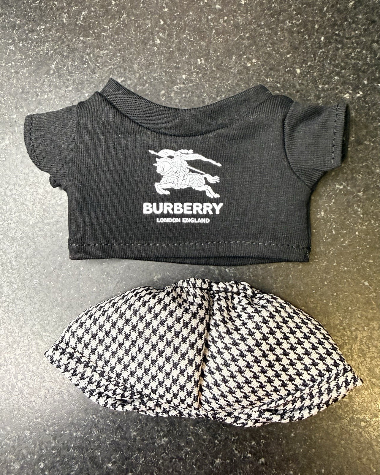 NIP Two Piece Black & White Equestrian Motif Doll Outfit