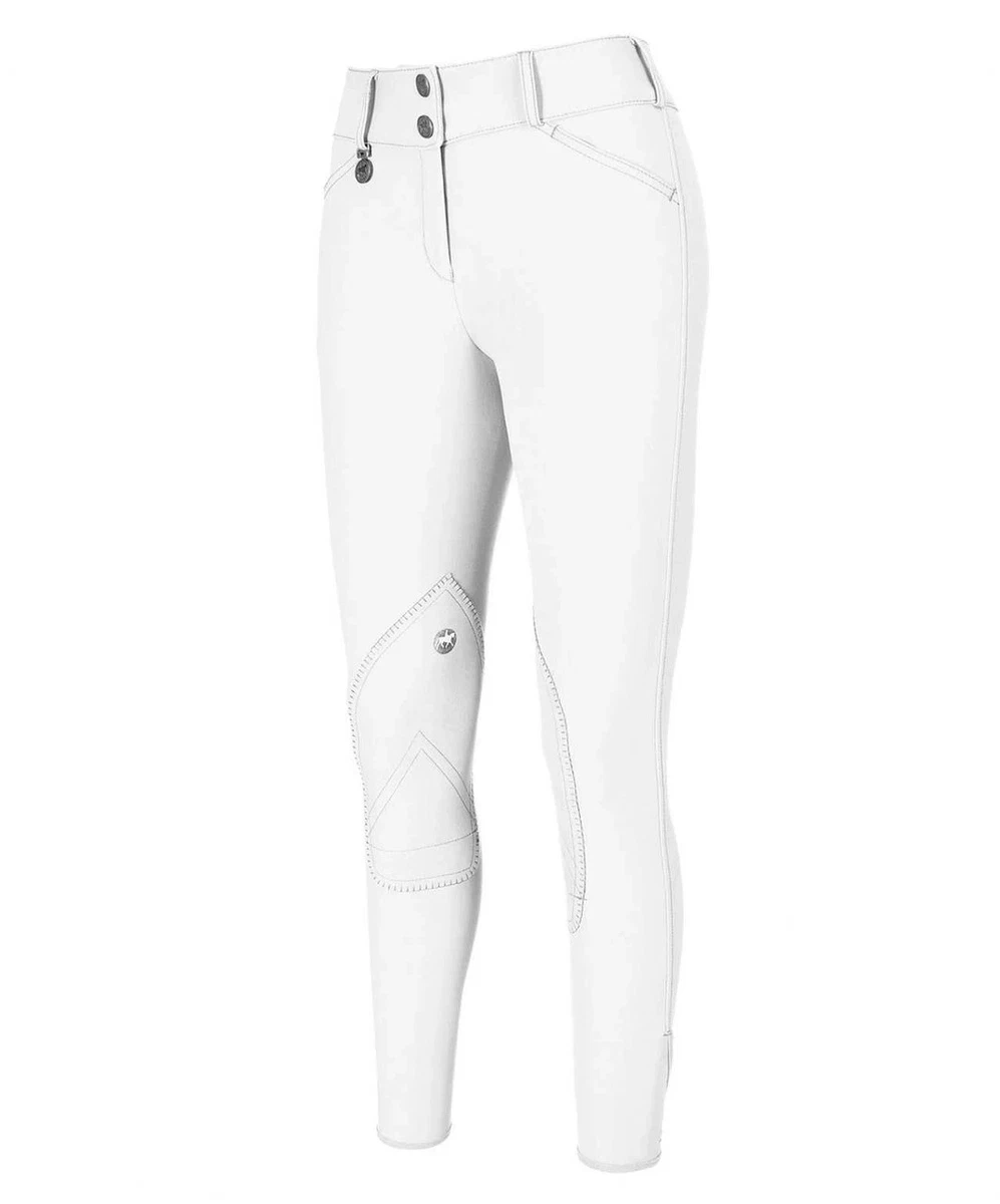 Pikeur Ciara Damen Reithose mit Kniepatches (weiß, Gr. 42 | Gr. L / XL) - NEU