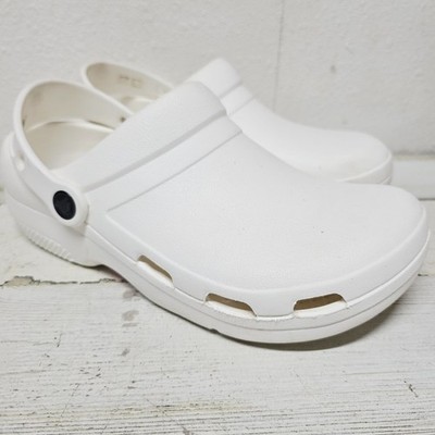 Crocs Mens 6 Womens 8 Bistro Clog Slip Resistant White Shoes Slip On Comfy
