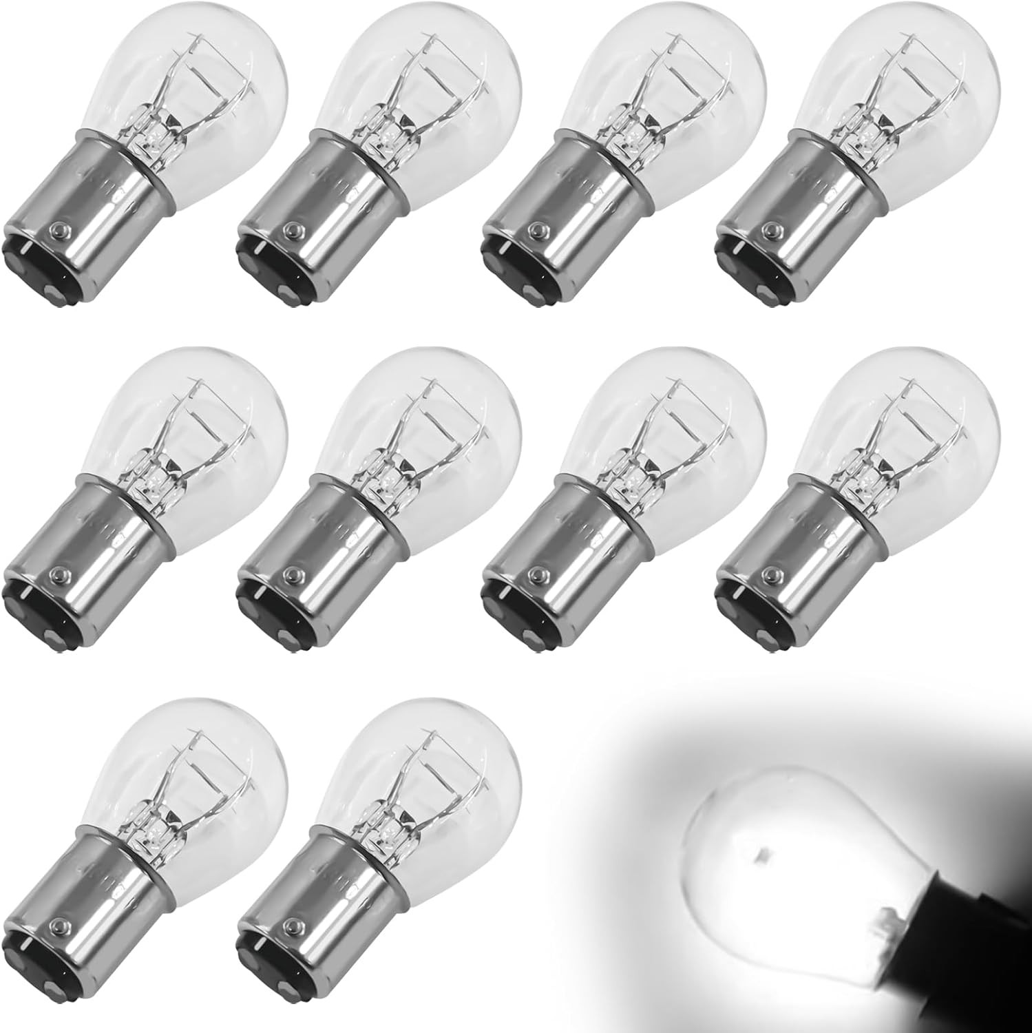 10PCS 1157 Bulb Brake Tail Light Bulbs, 2357 2057 7528 P21/5W BAY15D Bulb Double