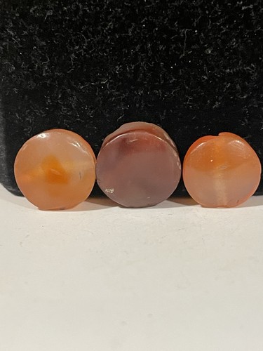 Antique Afghan Carnelian Coin Shaped Beads