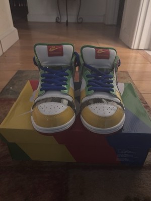Nike SB Dunk Low Colorblock Multicolor Leather Upper Lace Up Rubber Sole