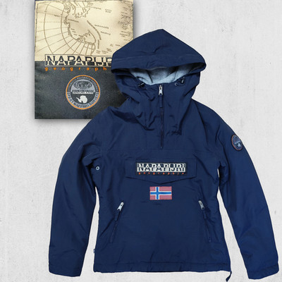 Napapijri Rainforest Winter Jacke S Navy Fleece Innenfutter Top Zustand