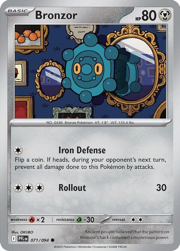 Pokemon Bronzor (71/130) Phantasmal Flames NM