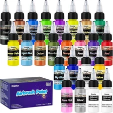 Roizefar Airbrush Paint, 22 Colors with 2 Thinner Airbrush Paint Set, Water-Base