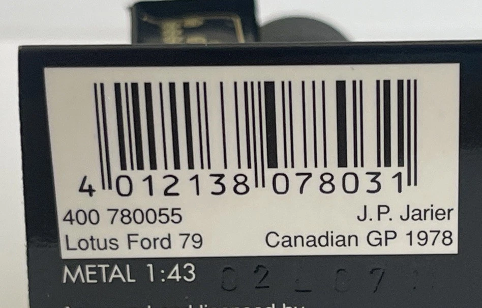 Model F1 car Lotus Ford 79 Jarier Canadian GP 1978 Minichamps 400 780055 1:43rd - Image 4 of 4