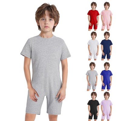 Kids Jumpsuit Nightwear Overalls Playwear Leotard Cotton Romper Easy Dressing