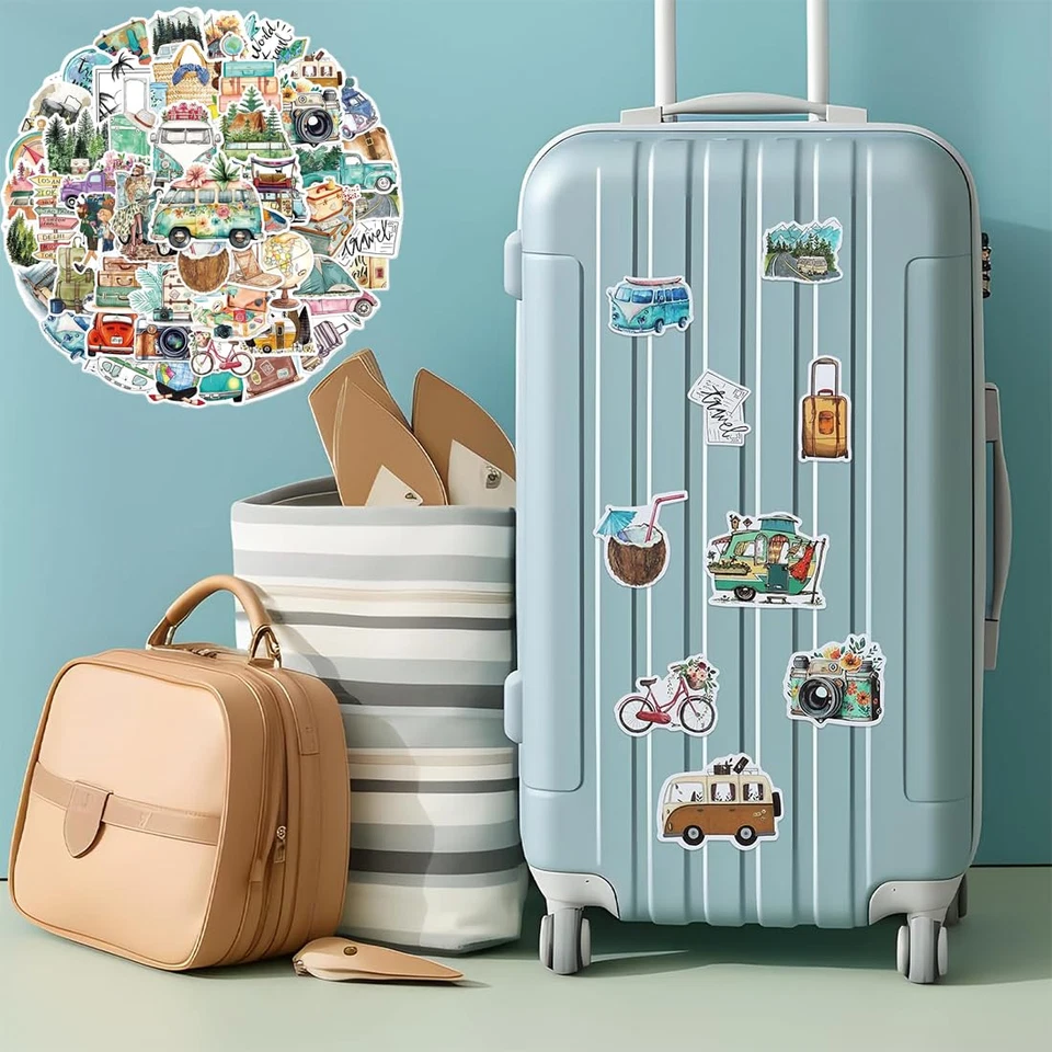 50 Reiseaufkleber Mini Scrapbook Sticker Journaling Fotoalbum Basteln - Bild 4 von 4