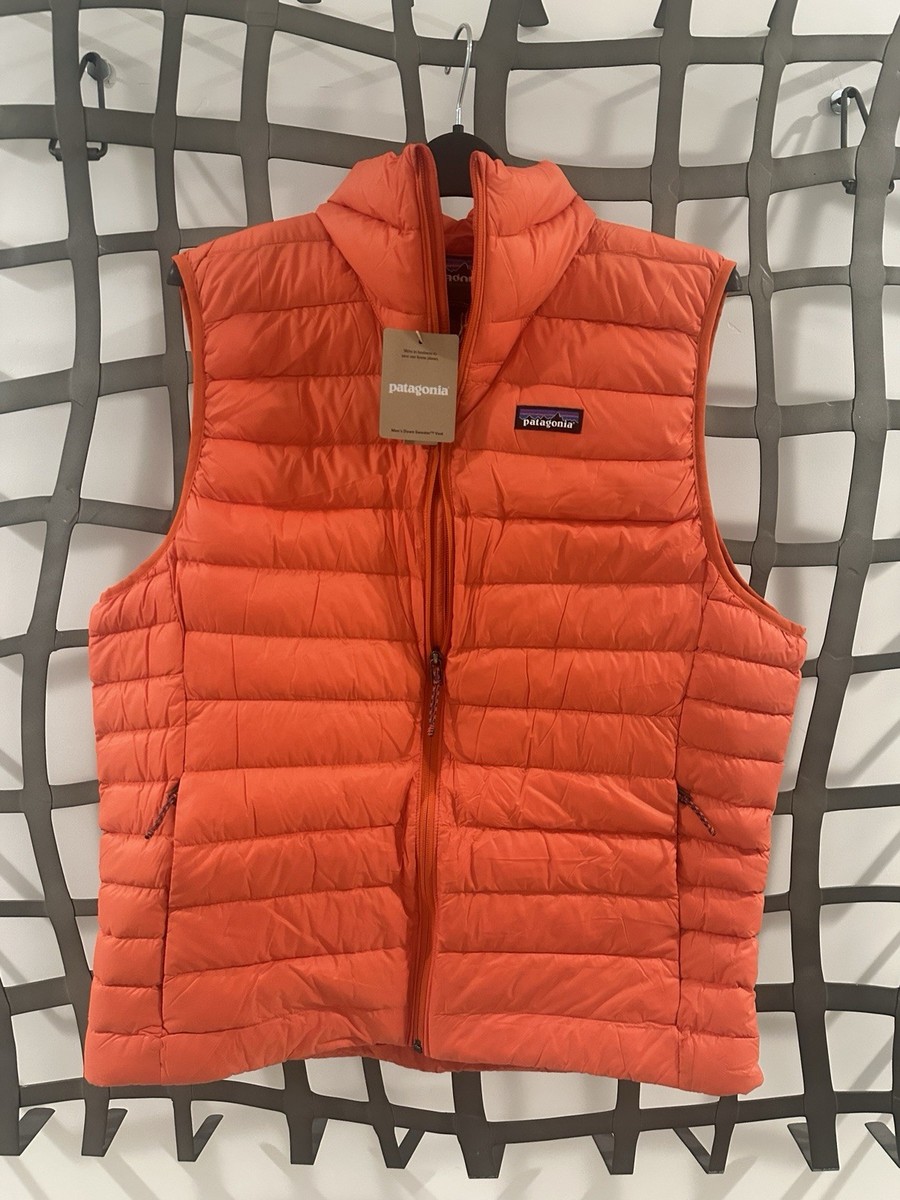 New Patagonia Men's Down Sweater Vest Mens L Orange | eBay