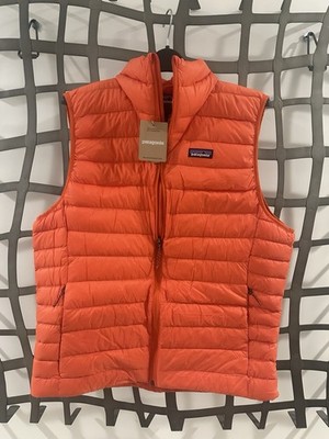 New Patagonia Men's Down Sweater Vest Mens L Orange | eBay