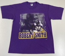 Vintage Minnesota Vikings Robert Smith T Shirt Sz L Starter Made In USA Rare 90s