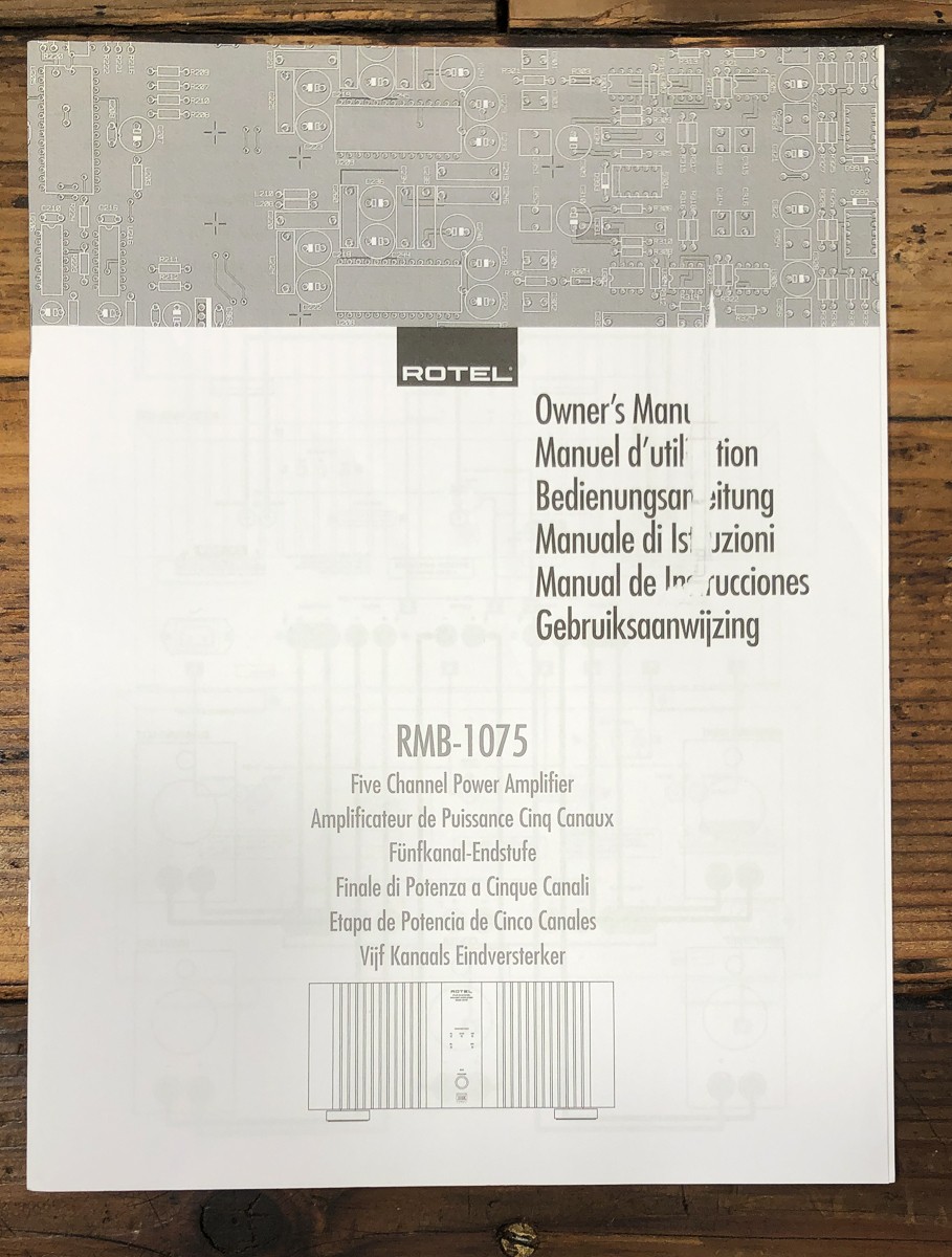 Rotel RMB-1075 Amplifier Owners / User Manual *Original*