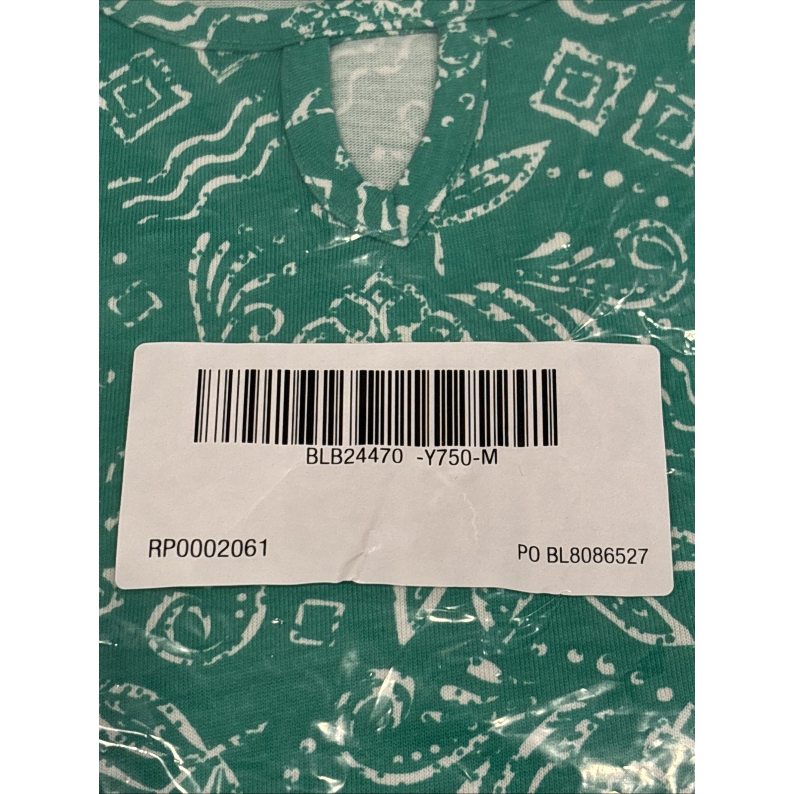 Blair Green w/White Accents Women’s Top Size M Brand New Long Sleeve