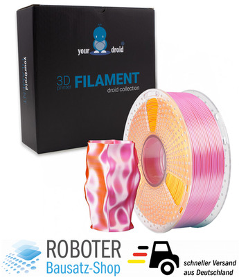 yourDroid DualColor Biosilk PLA+ Filament Pink/Gold 1.75mm 1kg
