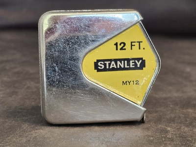 #ad #ad Vintage Stanley MY12 chrome 12 foot tape measure USA $24.99